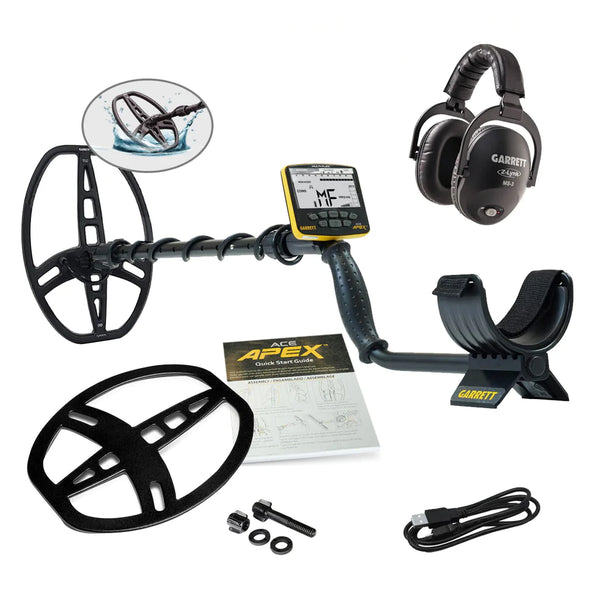 Detector de Metales Garrett ACE Apex Pack Inalámbrico con bobina Raider de 8.5" x 11"